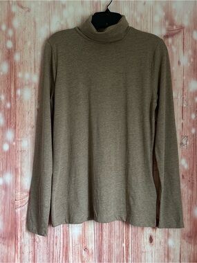 J. Crew Mocha Brown Slim Fit Tissue Turtleneck Long Sleeve Top Size S NWT